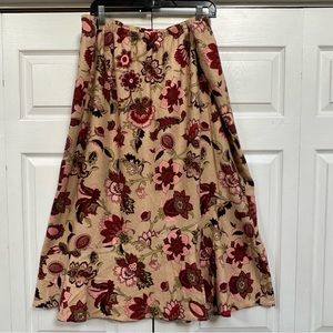 Christopher Banks Floral A-Line linen Blend Skirt Size 1X